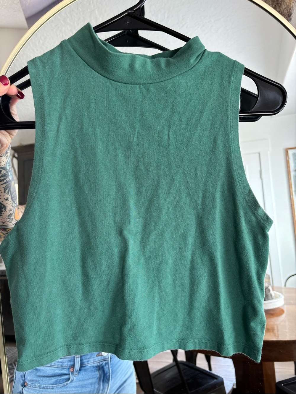 Wild fable Mock Neck Crop Top - Green